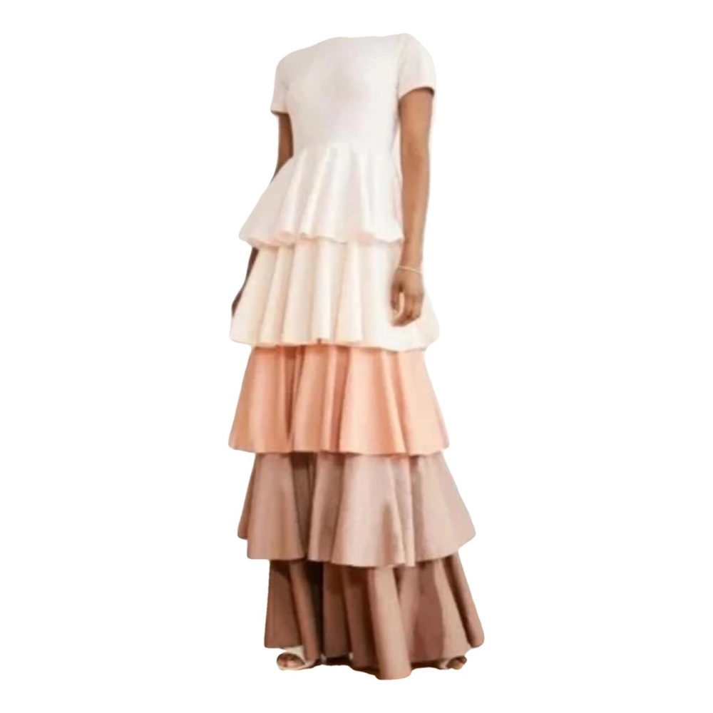 Something Navy brand , Pink Tiered Ruffled Maxi Gown